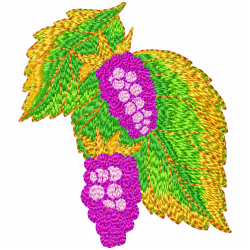 Grapes Embroidery Design 1